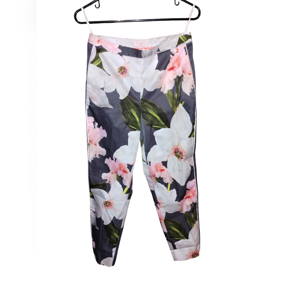 Ted Baker like new Chatsworth tapered foral pants trousers US size 6 - Picture 3 of 11
